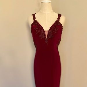 Faviana Wine Dress, Sz 6